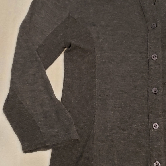 Zenana Outfitters Dark Gray Rayon Button Down Shirt - Picture 4 of 14